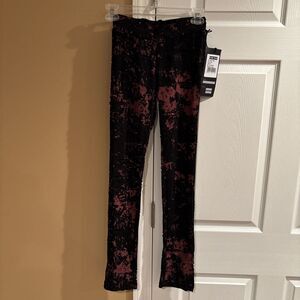 NWT Punk Rave Womens Small Dieselpunk Goth Grunge Leggings Black Red Cross Torn